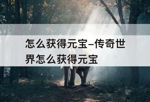 怎么获得元宝-传奇世界怎么获得元宝