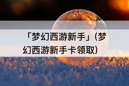「梦幻西游新手」(梦幻西游新手卡领取)