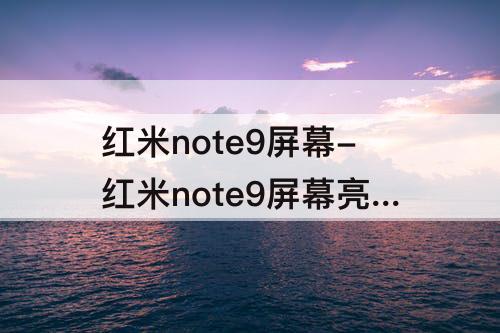 红米note9屏幕-红米note9屏幕亮度问题