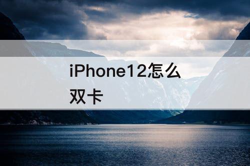 iPhone12怎么双卡