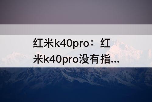 红米k40pro：红米k40pro没有指纹解锁选项