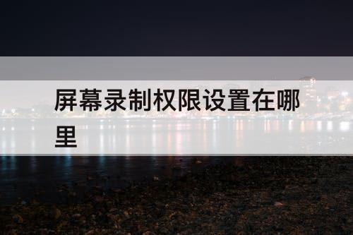 屏幕录制权限设置在哪里