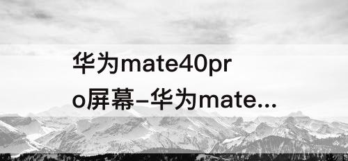 华为mate40pro屏幕-华为mate40pro屏幕刷新率多少hz