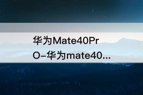 华为Mate40PrO-华为mate40pro鸿蒙系统怎么升级