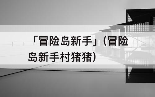 「冒险岛新手」(冒险岛新手村猪猪)