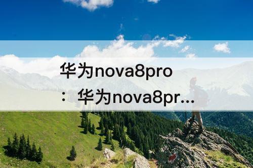 华为nova8pro：华为nova8pro屏幕刷新率怎么调