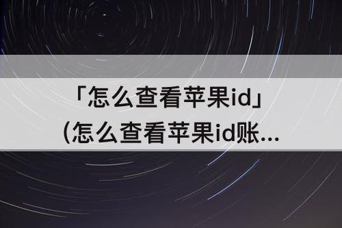 「怎么查看苹果id」(怎么查看苹果id账号余额)