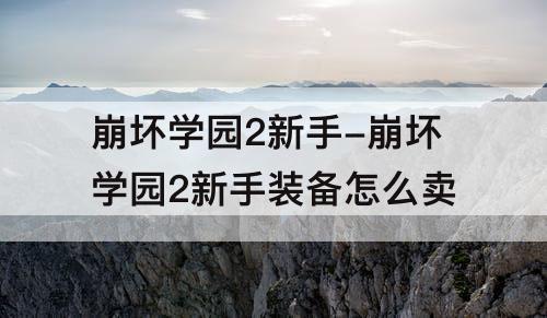 崩坏学园2新手-崩坏学园2新手装备怎么卖