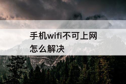手机wifi不可上网怎么解决