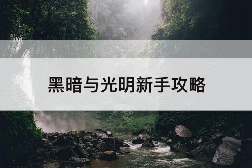 黑暗与光明新手攻略