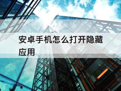 安卓手机怎么打开隐藏应用