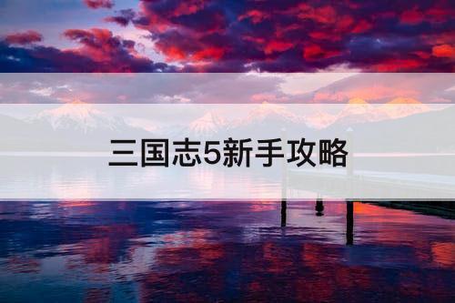 三国志5新手攻略