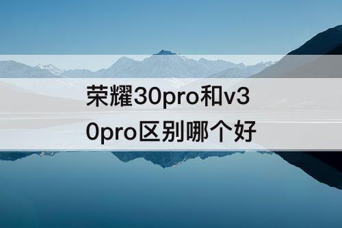 荣耀30pro和v30pro区别哪个好