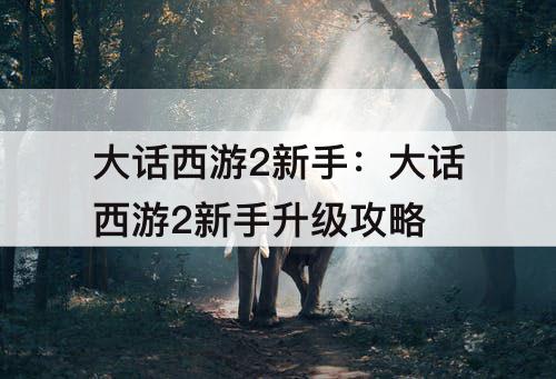 大话西游2新手：大话西游2新手升级攻略