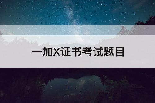一加X证书考试题目