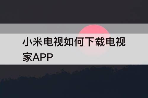 小米电视如何下载电视家APP