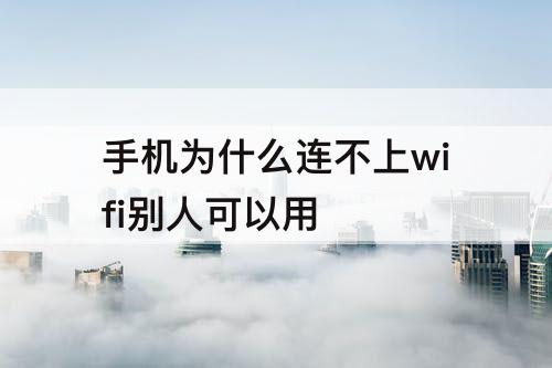 手机为什么连不上wifi别人可以用