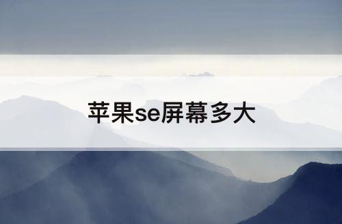 苹果se屏幕多大