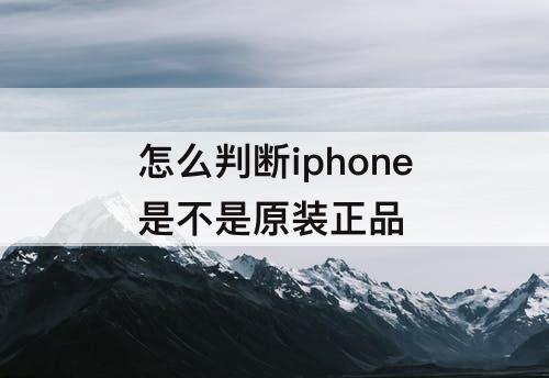 怎么判断iphone是不是原装正品