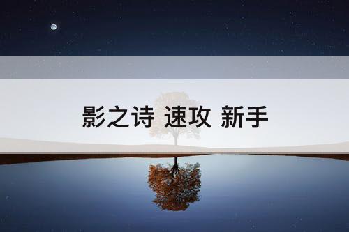 影之诗 速攻 新手