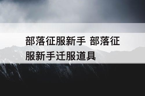 部落征服新手 部落征服新手迁服道具