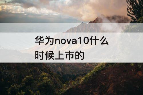 华为nova10什么时候上市的