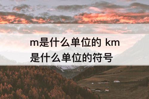 m是什么单位的 km是什么单位的符号