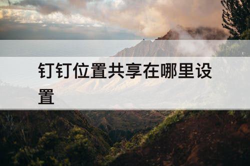 钉钉位置共享在哪里设置
