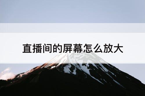 直播间的屏幕怎么放大