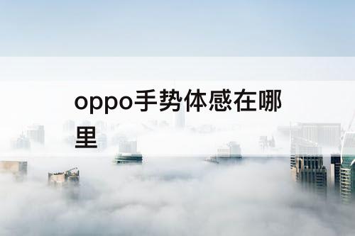 oppo手势体感在哪里