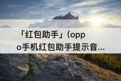 「红包助手」(oppo手机红包助手提示音怎么设置)