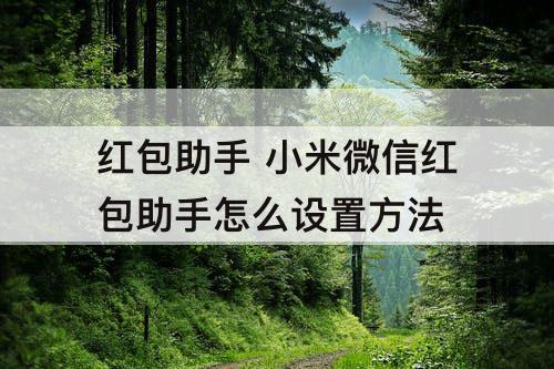 红包助手 小米微信红包助手怎么设置方法