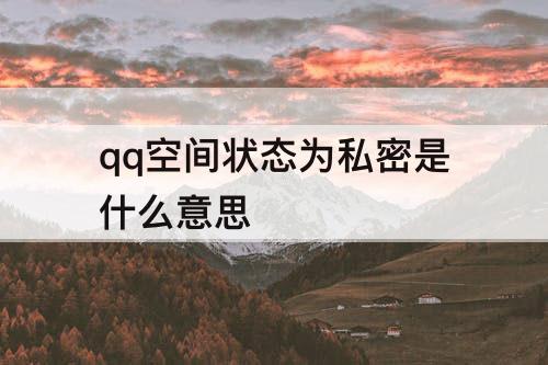 qq空间状态为私密是什么意思