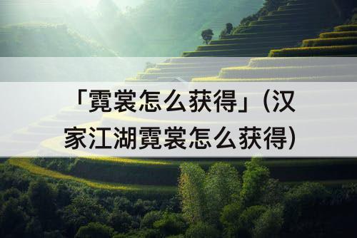 「霓裳怎么获得」(汉家江湖霓裳怎么获得)