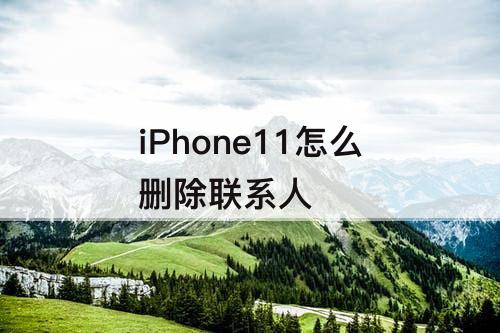 iPhone11怎么删除联系人