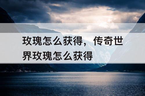 玫瑰怎么获得，传奇世界玫瑰怎么获得