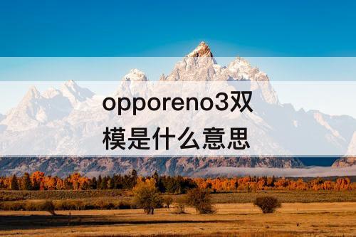 opporeno3双模是什么意思