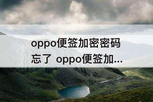 oppo便签加密密码忘了 oppo便签加密密码忘了怎么办