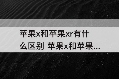 苹果x和苹果xr有什么区别 苹果x和苹果xr有什么区别哪个购买值得