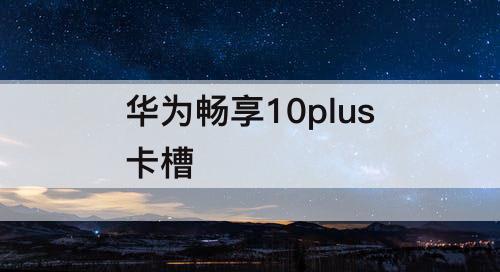 华为畅享10plus卡槽