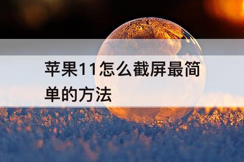 苹果11怎么截屏最简单的方法