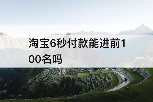 淘宝6秒付款能进前100名吗