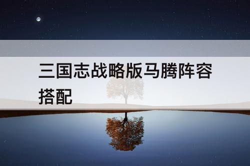 三国志战略版马腾阵容搭配