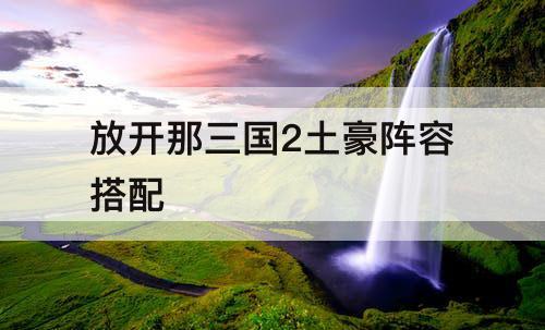 放开那三国2土豪阵容搭配