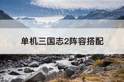 单机三国志2阵容搭配
