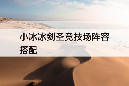 小冰冰剑圣竞技场阵容搭配