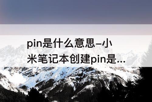 pin是什么意思-小米笔记本创建pin是什么意思