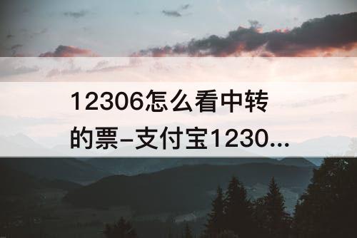 12306怎么看中转的票-支付宝12306怎么看中转的票