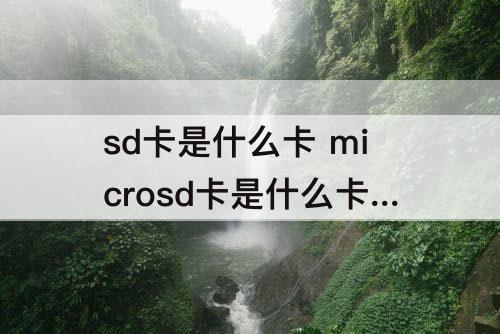 sd卡是什么卡 microsd卡是什么卡价格