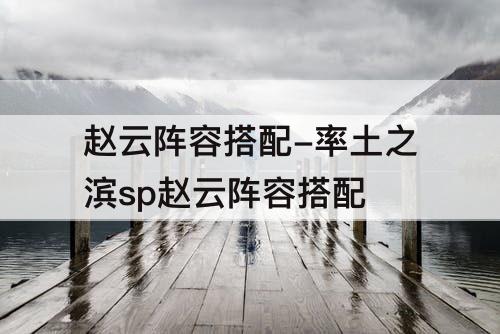 赵云阵容搭配-率土之滨sp赵云阵容搭配